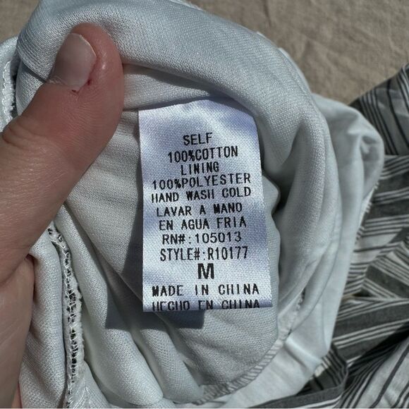 NWT Savanna Jane Jumpsuit Medium Gray White Stripe Coastal - Picture 8 of 10